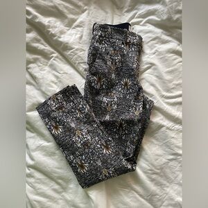 Morris and Co x H&M mid rise cropped pants with elastic waist in floral print